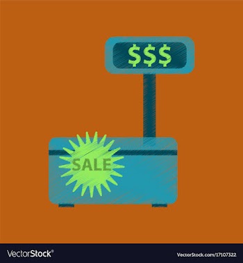 Flat shading style icon cash machine sale vector image