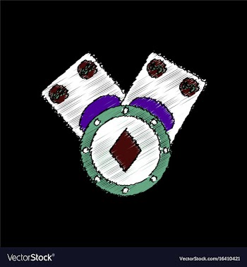 Flat shading style icon casino chip and cash vector image