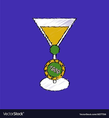 Flat shading style icon casino chip and cocktail vector image