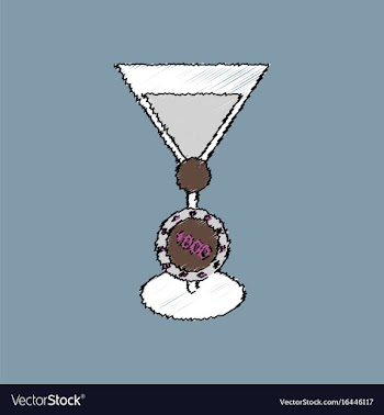 Flat shading style icon casino chip and cocktail vector image