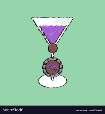 Flat shading style icon casino chip and cocktail vector image