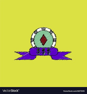 Flat shading style icon casino chip dollar symbol vector image
