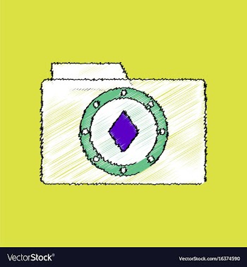 Flat shading style icon casino chip on folder vector image