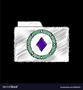 Flat shading style icon casino chip on folder vector image