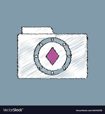 Flat shading style icon casino chip on folder vector image