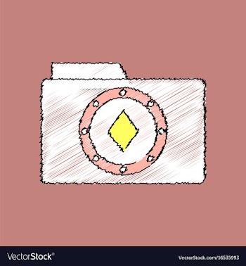 Flat shading style icon casino chip on folder vector image