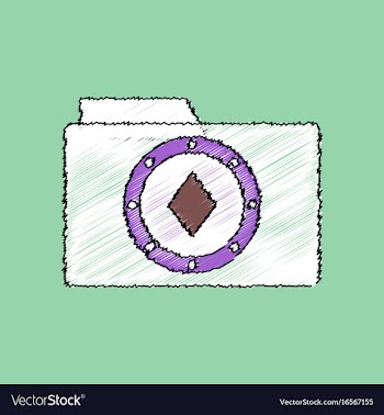Flat shading style icon casino chip on folder vector image