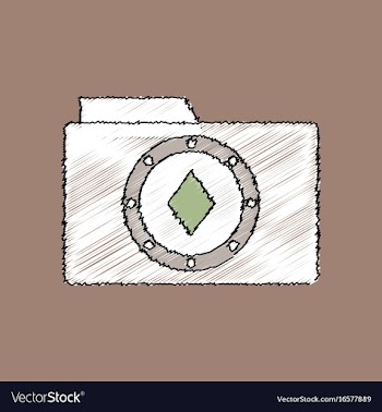 Flat shading style icon casino chip on folder vector image