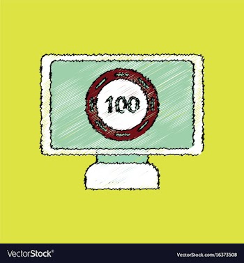 Flat shading style icon casino chip on screen vector image