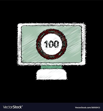 Flat shading style icon casino chip on screen vector image