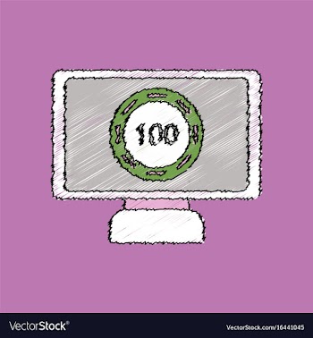 Flat shading style icon casino chip on screen vector image