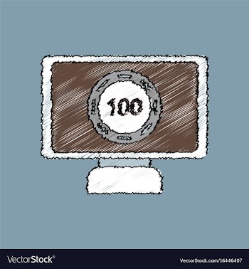 Flat shading style icon casino chip on screen vector image