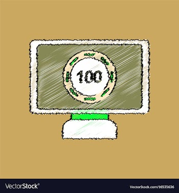 Flat shading style icon casino chip on screen vector image