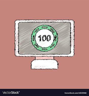 Flat shading style icon casino chip on screen vector image