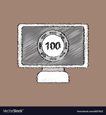 Flat shading style icon casino chip on screen vector image