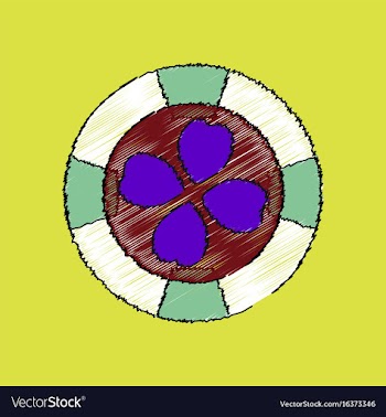 Flat shading style icon casino chip vector image