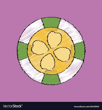 Flat shading style icon casino chip vector image