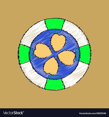 Flat shading style icon casino chip vector image