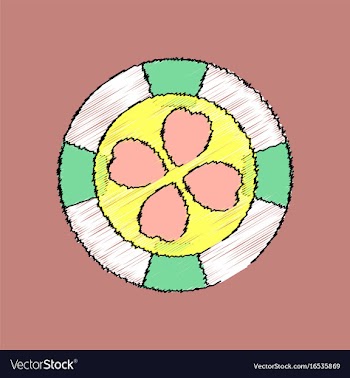 Flat shading style icon casino chip vector image