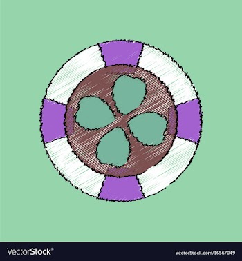 Flat shading style icon casino chip vector image