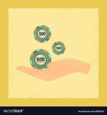 Flat shading style icon Casino chips in hand vector image