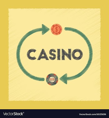 Flat shading style icon casino chips vector image