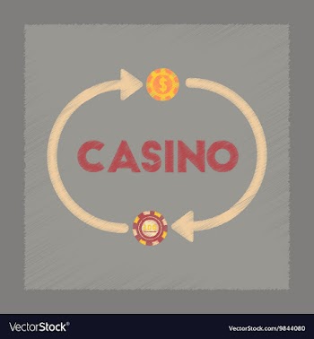 Flat shading style icon casino chips vector image