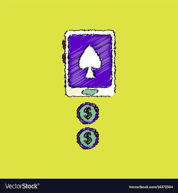 Flat shading style icon casino online vector image