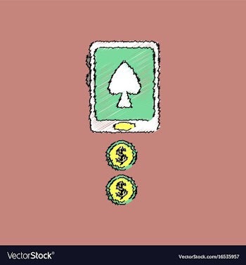Flat shading style icon casino online vector image