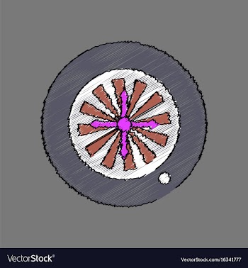 Flat shading style icon casino roulette wheel vector image