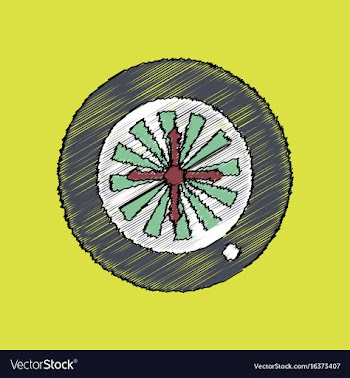 Flat shading style icon casino roulette wheel vector image