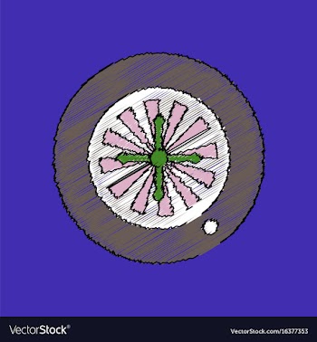 Flat shading style icon casino roulette wheel vector image