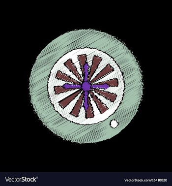 Flat shading style icon casino roulette wheel vector image