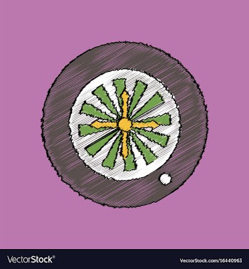 Flat shading style icon casino roulette wheel vector image