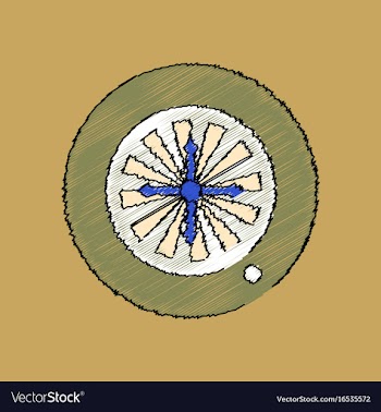 Flat shading style icon casino roulette wheel vector image