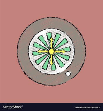 Flat shading style icon casino roulette wheel vector image