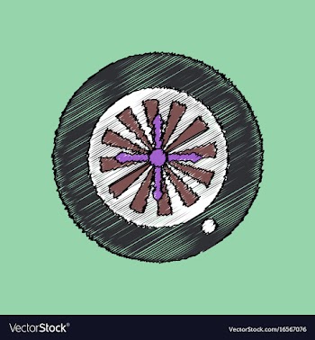 Flat shading style icon casino roulette wheel vector image