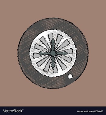 Flat shading style icon casino roulette wheel vector image