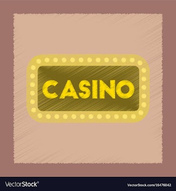 Flat shading style icon casino sign vector image