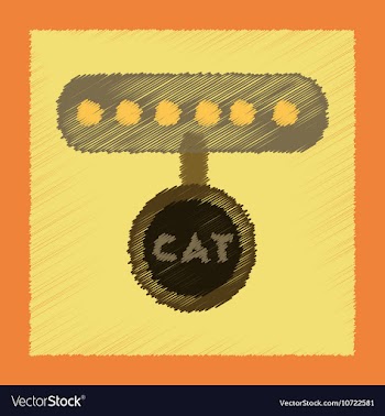 Flat shading style icon cat collar vector image