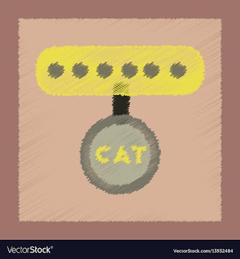 Flat shading style icon cat collar vector image