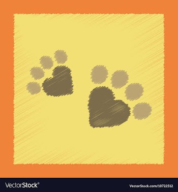 Flat shading style icon cat tracks vector image