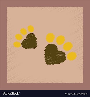 Flat shading style icon cat tracks vector image
