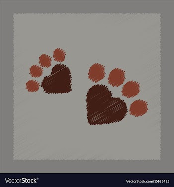 Flat shading style icon cat tracks vector image