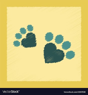 Flat shading style icon cat tracks vector image