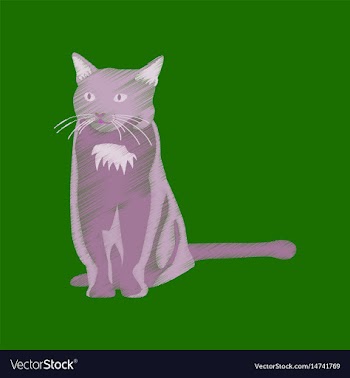 Flat shading style icon cat vector image