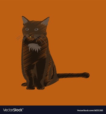 Flat shading style icon cat vector image