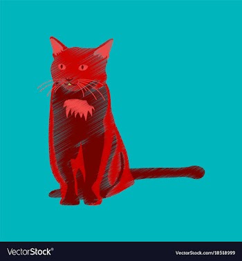 Flat shading style icon cat vector image
