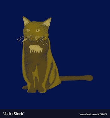 Flat shading style icon cat vector image