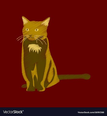 Flat shading style icon cat vector image